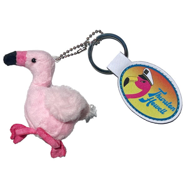 Thurston Howell Yacht Rock Band Plushie Pink Flamingo Keychain